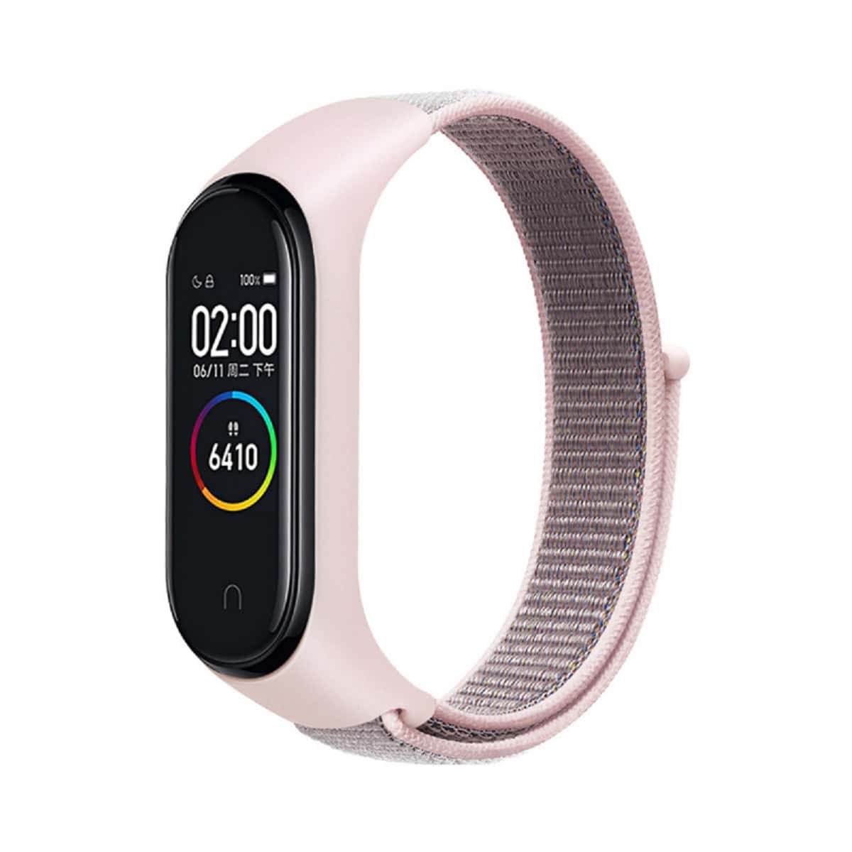 尼龍環帶與鉤環相容，適用於小米手環3/4/5/6/7/8 - 粉色 - 查看 1
