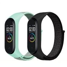 尼龍環帶與鉤環相容，適用於小米手環3/4/5/6/7/8 - 粉色 - 查看 4