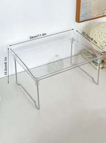 PC Rõ Ràng Có Thể Gập Lại Giá Đựng Đồ, Nhựa Đơn Giản Để Bàn Đa Năng Lưu Trữ Giá Đỡ Hộ Gia Đình - Trong sáng - Xem 5