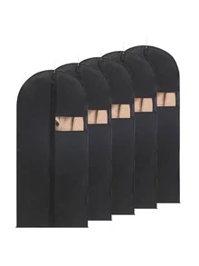 1入組新設計無紡布織物黑色拉鍊防塵套適用於和大衣 - 黑色 - 查看 2