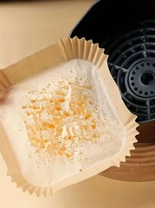 50入組紙製空氣炸鍋墊，烘焙用的羊皮紙，防黏蒸氣墊，8英寸空氣炸鍋廚房墊，空氣炸鍋紙，空氣炸鍋配件 - 棕色 - 查看 6