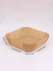 50入組紙製空氣炸鍋墊，烘焙用的羊皮紙，防黏蒸氣墊，8英寸空氣炸鍋廚房墊，空氣炸鍋紙，空氣炸鍋配件 - 棕色 - 查看 7