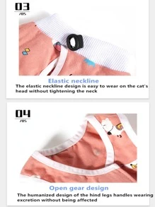 1pc Cartoon Graphic Pet Recovery Suit - Multicolor - View 5