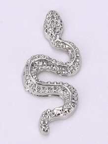 Phụ kiện trang trí móng tay hình rắn màu bạc, động vật rắn, phong cách gợi cảm Y2K, trang trí móng tay, thiết kế tự làm, 5/20/50/100 món, phụ kiện làm móng, đồ trang trí móng, đá quý làm móng - Bạc - Xem 2