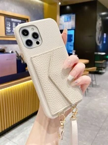 Card Slot Ốp lưng & bao da điện thoại Với dây kéo - Màu be - Xem 4