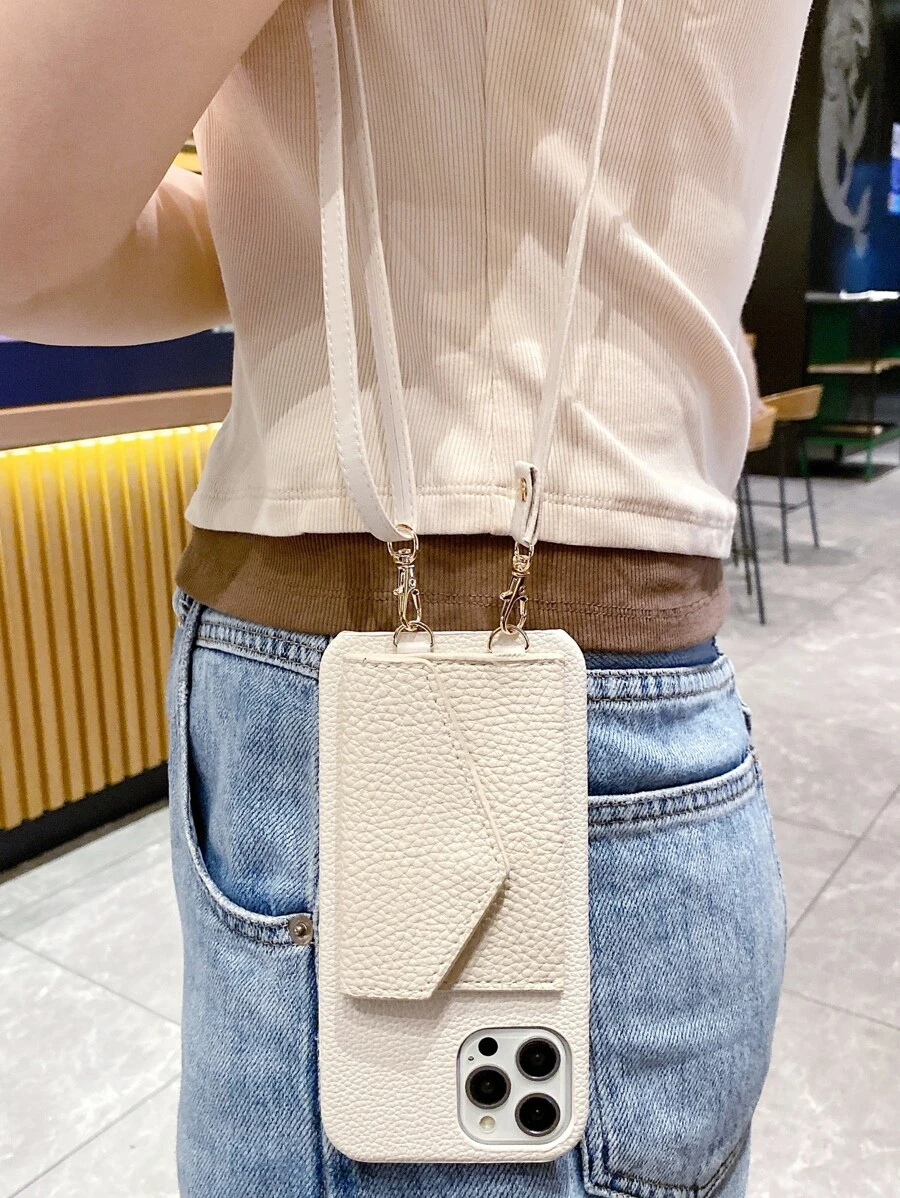 Card Slot Ốp lưng & bao da điện thoại Với dây kéo - Màu be - Xem 1