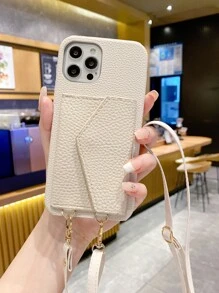 Card Slot Ốp lưng & bao da điện thoại Với dây kéo - Màu be - Xem 3