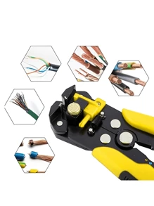 Automatic Self Adjusting Wire Stripper Tool, 10-24 AWG Wire Cutter for Electrical Cable Cutting, Crimping Tool - Yellow - View 6