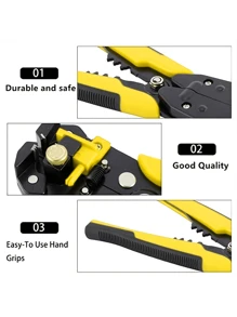 Automatic Self Adjusting Wire Stripper Tool, 10-24 AWG Wire Cutter for Electrical Cable Cutting, Crimping Tool - Yellow - View 5