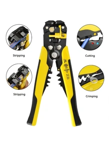 Automatic Self Adjusting Wire Stripper Tool, 10-24 AWG Wire Cutter for Electrical Cable Cutting, Crimping Tool - Yellow - View 7