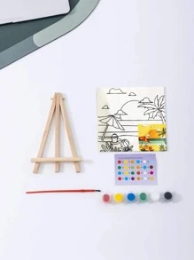 1pc Children's Graffiti Painting Set, Handmade Coloring Oil Painting Board - Multicolor - View 2