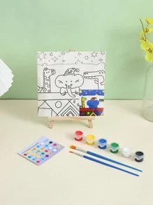 1入組孩子們塗鴉繪畫套裝手工塗料填充油畫板 - 彩色 - 查看 1