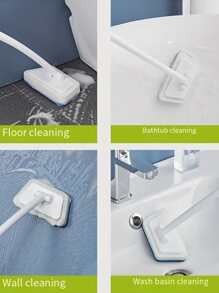 1入組多功能浴室牆刷可拆卸長柄家用地面浴缸清潔刷陶瓷製品瓷磚海綿清潔刷 - 白色 - 查看 5