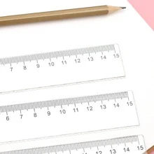 1 pieza Regla recta de plástico de 5cm con patrón de onda, transparente, para estudiantes de 1er grado de primaria, artículos de papelería, reglas - Multicolor - Ver 4