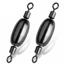 5Pcs Fishing Weights Sinkers with Inner Swivels Saltwater Fishing Swivel Egg Sinkers Weight Trolling Fishing Line Connector - Black - View 1