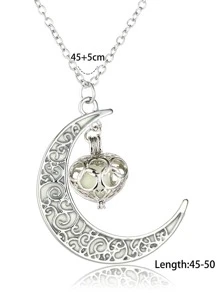 吊墜項鍊 - 銀色 - 查看 3