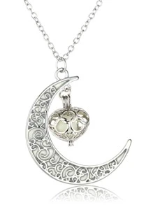 吊墜項鍊 - 銀色 - 查看 2