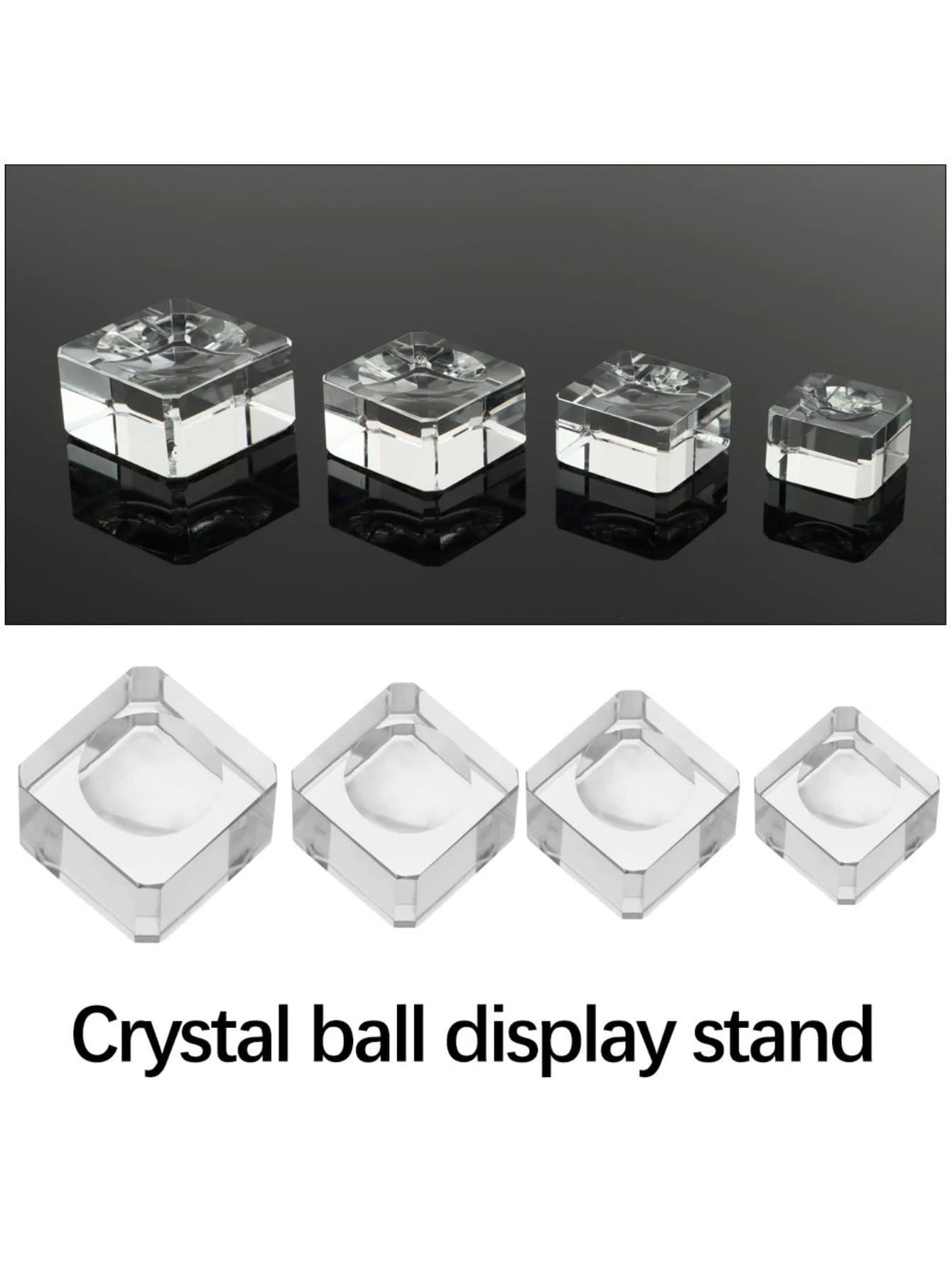 Crystal Ball Stand Display Holder Ball Base For Soccer Volley Ball Football Rugby Glass Sphere Stand - Clear - View 1