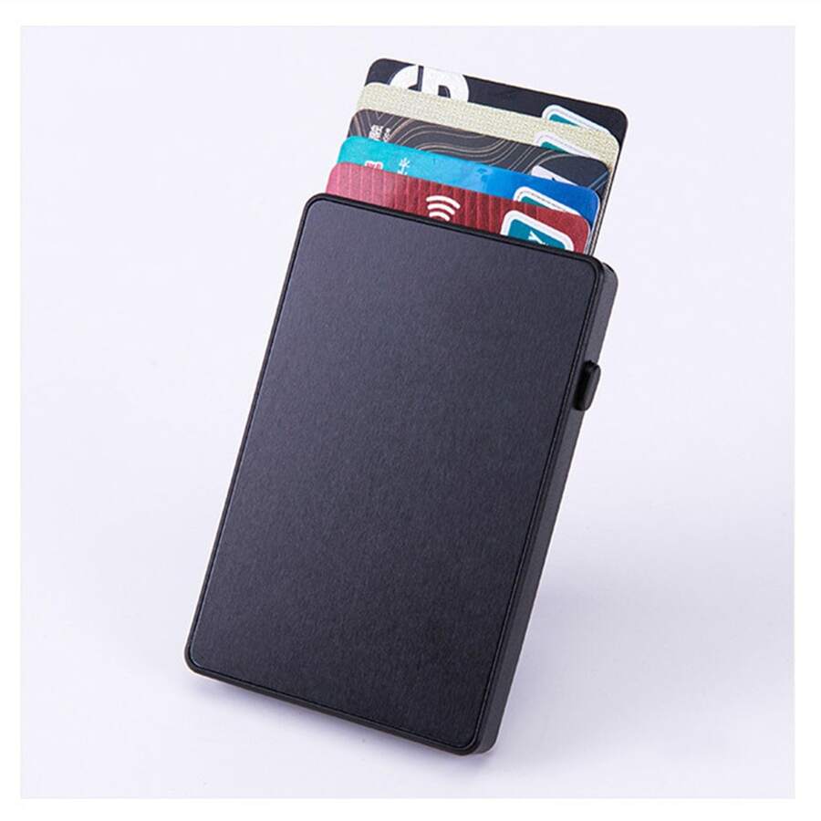 防盜自動彈出金屬錢包，多卡槽防脫磁輕便攜帶信用卡 ID 卡白領工作者假期紀念日生日禮物配件禮品