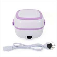 1L Electric Lunch Box Mini Rice Cooker Portable Food Steamer Stainless Steel USA - Purple - View 3