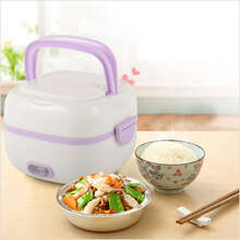 1L Electric Lunch Box Mini Rice Cooker Portable Food Steamer Stainless Steel USA - Purple - View 8