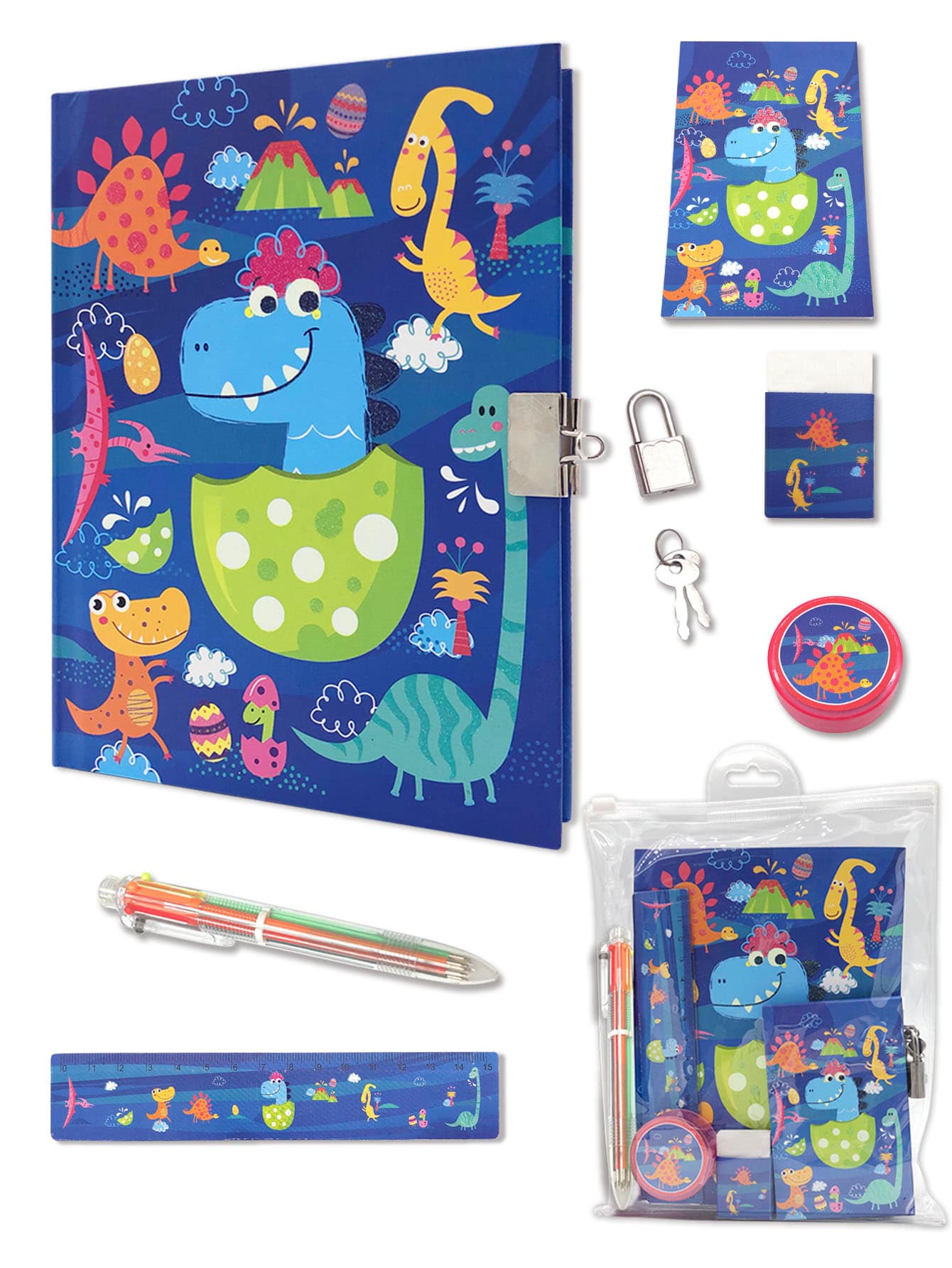 1套裝日記筆記本成套工具 - 藍色 - 查看 1