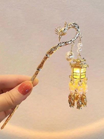 1 件孔雀形发光发夹皇家发饰发髻发髻制作器发髻发片发型夹