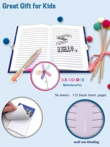 1套裝日記筆記本成套工具 - 藍色 - 查看 3