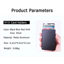 防盜自動彈出金屬錢包，多卡槽防脫磁輕便攜帶信用卡 ID 卡白領工作者假期紀念日生日禮物配件禮品