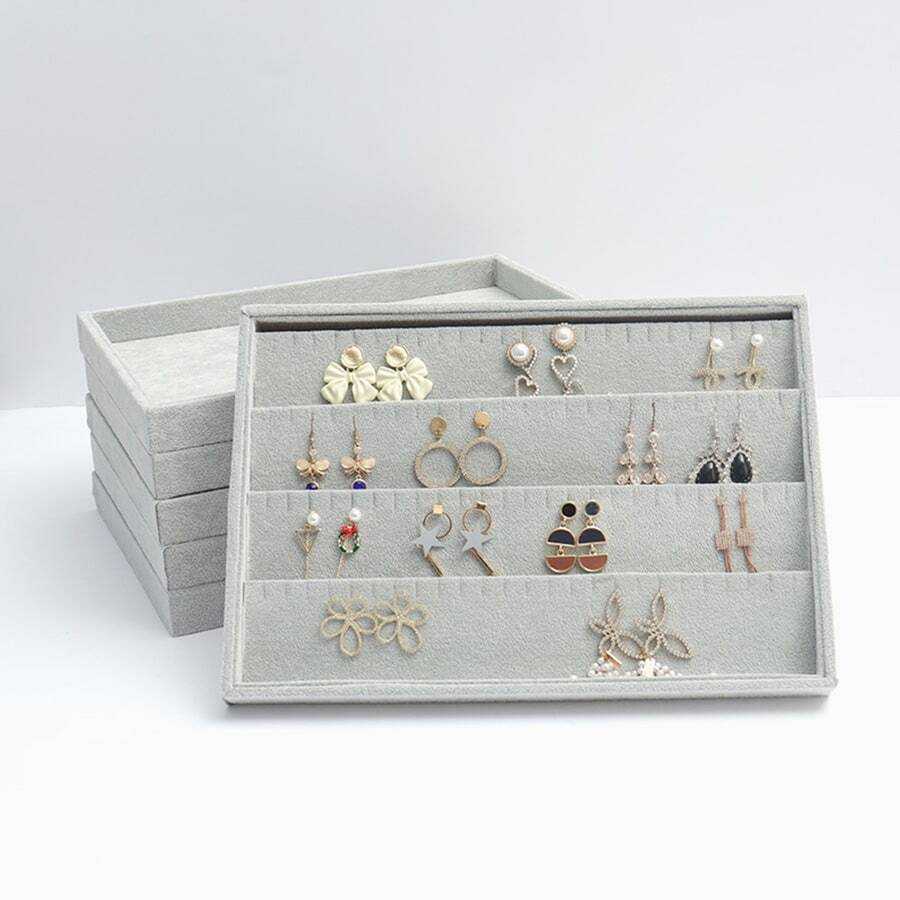 Velvet Jewelry Display Tray - Grey - View 1