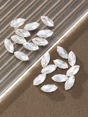 100pcs 7*15mm Glass Rhinestone In Claw Setting For Diy Sewing On Clothes, Shoes, Bags, Etc.