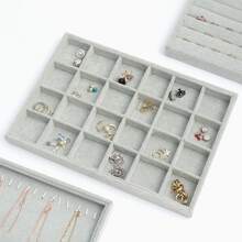 Velvet Jewelry Display Tray - Grey - View 2