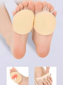 2pcs Women's Five Toes Hidden Front Palm Socks With Anti-Slip Silicone Pad And Sweat Absorption, Suitable For High Heels, Casual Shoes, Shoes, And Sports Shoes