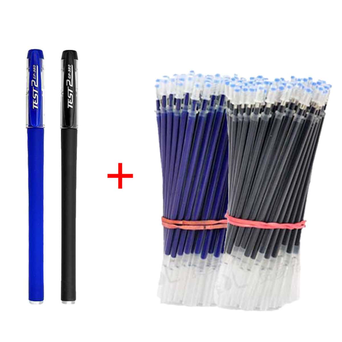 22 piezas/set 1 negro Pluma , 1 azul Pluma , 10 negro recargas , 10 azul recargas