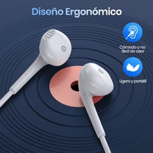 1Hour 3.5mm Stereo Headphones With Microphone Wire For Android Cell Phone - White - View 3