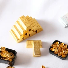 1 Miếng Thu nhỏ Của Chinese May mắn Ký hiệu ( , Yuanbao , Vàng Quán bar , Đồng Huy hiệu tiền xu) ) Đối với Đồ trang trí - Vàng - Xem 2