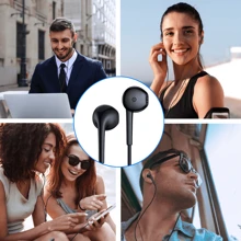 1Hour 3.5mm Stereo Headphones With Microphone Wire For Android Cell Phone - Black - View 6