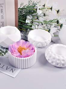 1 Miếng Cây Succulent Nồi Khuôn silicon Đối với DIY Pha lê Keo dính Ngăn đựng bút chì Hộp trữ Cúp Xi măng Chậu hoa Keo dính Khuôn - Trong sáng - Xem 4