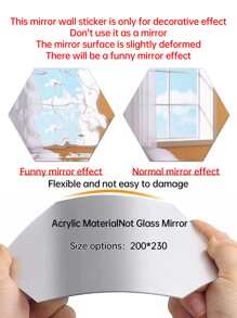 多尺寸组合装饰墙镜粘贴墙面3d塑料板装饰卧室浴室配件家居室内最佳礼物 - 銀色 - 查看 3