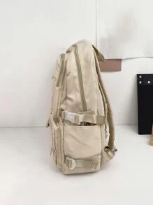 Floless 書包適用於青少年男孩防水後包,可愛卡哇伊中間中學大學學生旅行商業輕便兒童後背包休閒背包 - 米色 - 查看 5