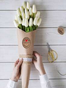 TYFYO 500 piezas/rollo 1 pulgada Pegatina español gracias A DIY multifuncional papel etiqueta Adhesivo regalo Sello Pegatina - Bronce - Ver 2