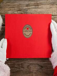 TYFYO 500 piezas/rollo 1 pulgada Pegatina español gracias A DIY multifuncional papel etiqueta Adhesivo regalo Sello Pegatina - Bronce - Ver 3