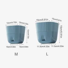 Nordic Style Plastic Flower Pot With Tray For Succulents, Snake Plants And Aloe Vera - Green - View 2