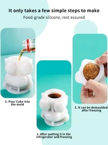1入組熊冰模具,可愛熊冰塊,創意熊冰模具,冰塊托盤模具矽膠動物模具肥皂蠟燭模具冰塊適用於咖啡奶茶糖果橡皮糖翻糖蛋糕烘烤紙杯蛋糕裝飾 - 白色 - 查看 6