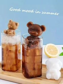 1入組熊冰模具,可愛熊冰塊,創意熊冰模具,冰塊托盤模具矽膠動物模具肥皂蠟燭模具冰塊適用於咖啡奶茶糖果橡皮糖翻糖蛋糕烘烤紙杯蛋糕裝飾 - 白色 - 查看 3