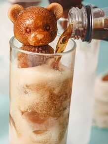 1入組熊冰模具,可愛熊冰塊,創意熊冰模具,冰塊托盤模具矽膠動物模具肥皂蠟燭模具冰塊適用於咖啡奶茶糖果橡皮糖翻糖蛋糕烘烤紙杯蛋糕裝飾 - 白色 - 查看 4