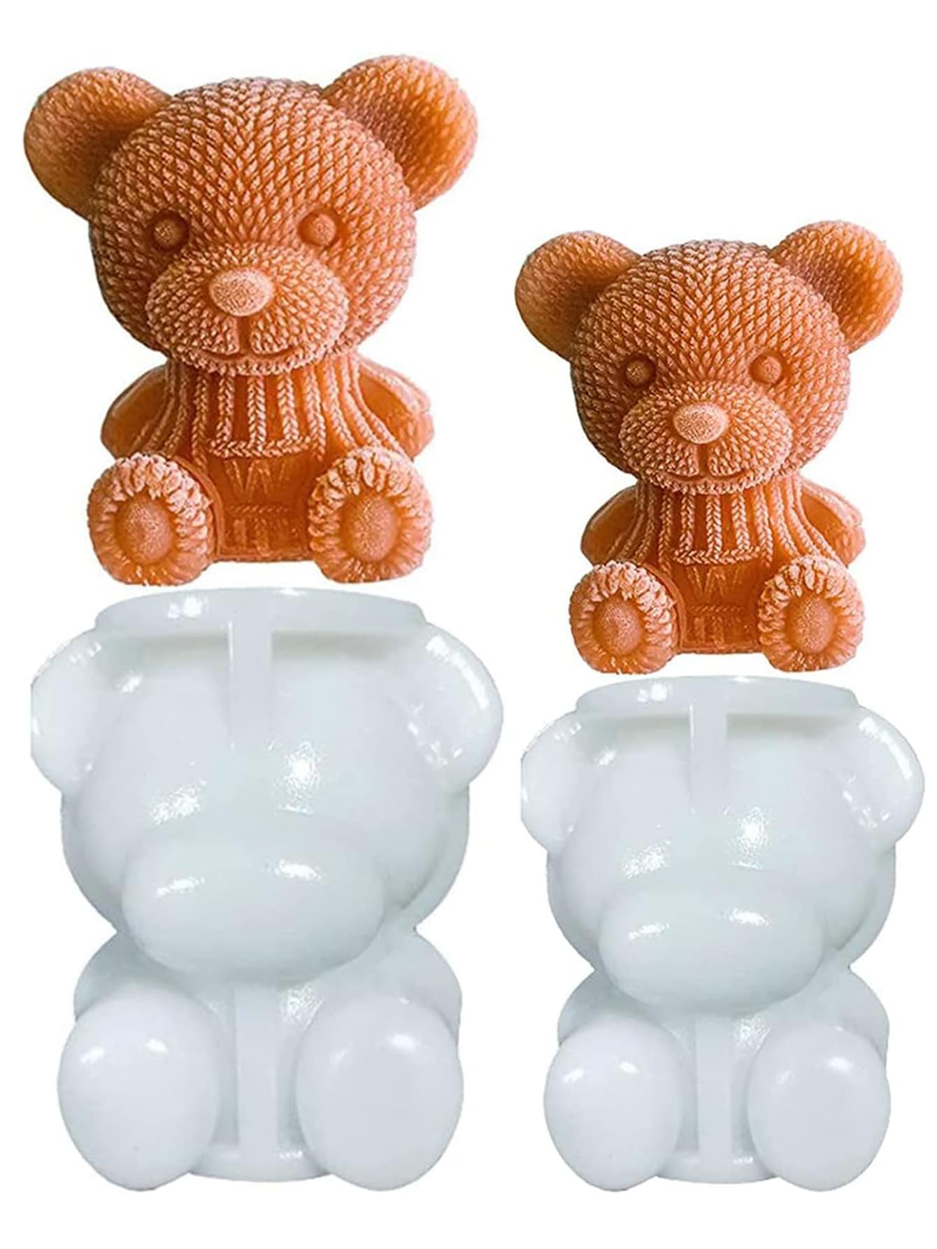 1入組熊冰模具,可愛熊冰塊,創意熊冰模具,冰塊托盤模具矽膠動物模具肥皂蠟燭模具冰塊適用於咖啡奶茶糖果橡皮糖翻糖蛋糕烘烤紙杯蛋糕裝飾 - 白色 - 查看 1