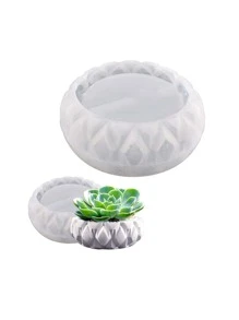 1 Miếng Cây Succulent Nồi Khuôn silicon Đối với DIY Pha lê Keo dính Ngăn đựng bút chì Hộp trữ Cúp Xi măng Chậu hoa Keo dính Khuôn - Trong sáng - Xem 5