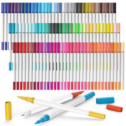 12/24/36/48/60/80/120/100 色水彩筆雙尖筆刷記號筆細線筆