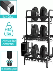 Escurridor Platos De Acero Inoxidable 3 Niveles Con Gancho - Negro - Ver 7